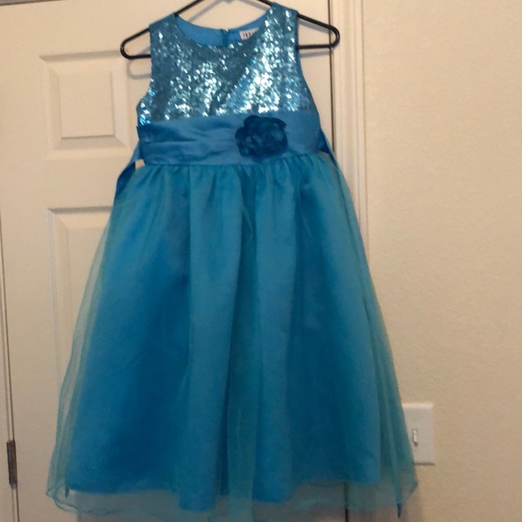 turquoise tea length dress